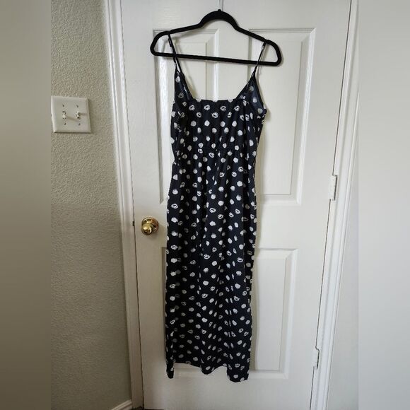 Boohoo Black & White Polka Dot Print Wrap Style Baggy Wide Leg Jumpsuit S - Picture 10 of 10